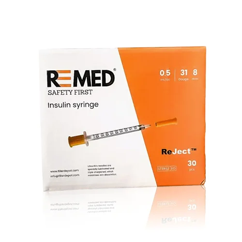 30 x ReMed Insulin Syringe 0,5 ml U-100 (31 G x 8 mm)