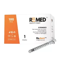 100 x ReMed Disposable Syringes with Luer Lock 1 ml
