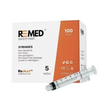 100 x ReMed Disposable Syringes with Luer Lock 5 ml